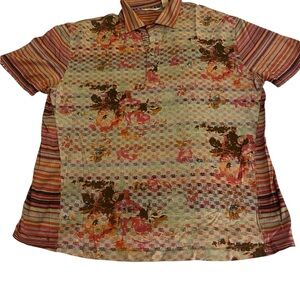 Robert Graham Multi-Color Floral & Stripe Polo